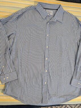 Croft & Barrow blue striped button up shirt XXL